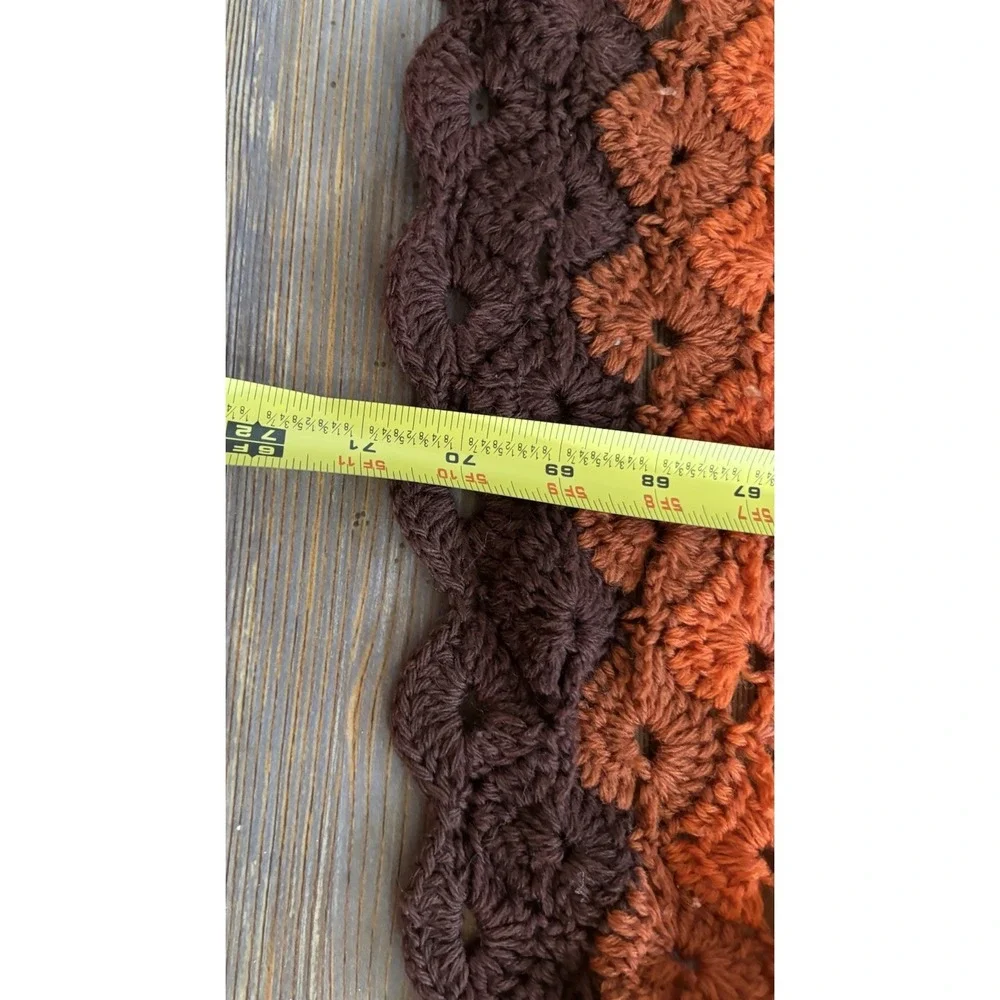 Crochet Zig Zag Afghan Blanket Throw Retro Colors Chevron Pattern 45x70 vtg